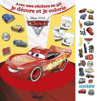 Emprunter Cars 3 avec mes stickers en 3D je décore et je colorie livre