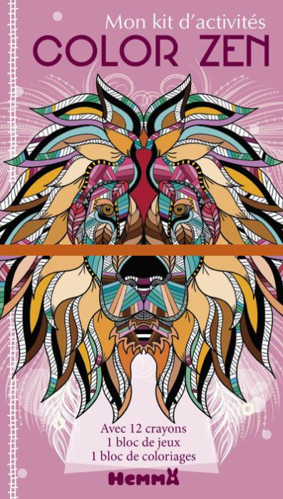 Emprunter Mon kit d'activités Color zen Lion. 12 crayons de couleur, 1 bloc de jeux, 1 bloc de coloriages livre