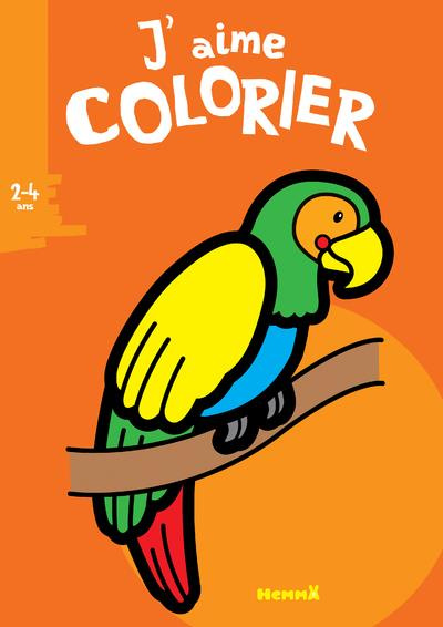 Emprunter J'aime colorier perroquet livre