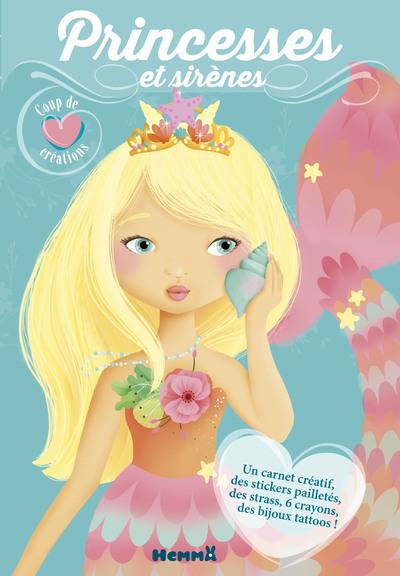 Emprunter Princesses et sirènes. Avec un carnet créatif, des stickers pailletés, des strass, 6 cayons, des bij livre
