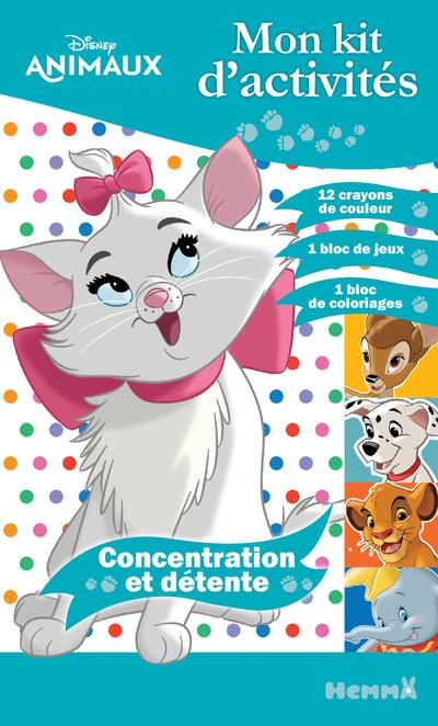 Emprunter Mon kit d'activités Disney animaux. Concentration et détente. 12 crayons de couleur, 1 bloc de jeux, livre