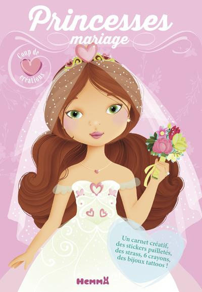 Emprunter Princesses mariage. Avec un carnet créatif, des stickers pailletés, des strass, 6 crayons, des bijou livre