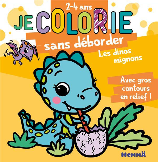 Emprunter Je colorie sans déborder Les dinos mignons. Avec gros contours en reliefs ! livre