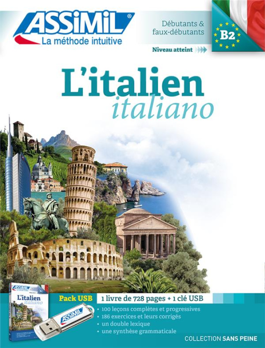 Emprunter L'italien. Pack avec 1 livre, avec 1 Clé USB livre