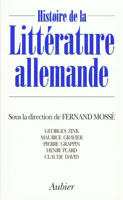 Emprunter Histoire de la littérature allemande livre