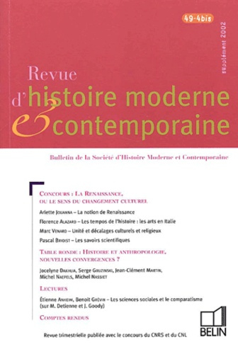 Emprunter Revue d'histoire moderne et contemporaine/494/Revue d'histoire moderne et contemporaine Tome 494 livre