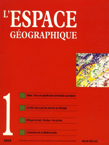 Emprunter L'ESPACE GEOGRAPHIQUE - N 1 - 2002 livre