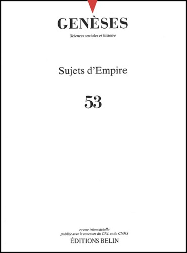 Emprunter GENESES N 53 - SUJETS D'EMPIRE livre