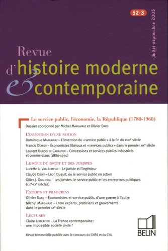 Emprunter RHMC 52-3 - JUILLET-SEPTEMBRE 2005 livre