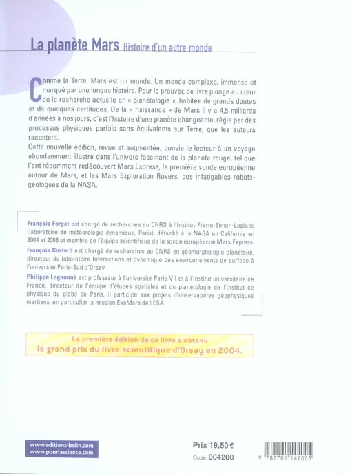 Emprunter La planète Mars. Histoire d'un autre monde, Edition revue et augmentée livre