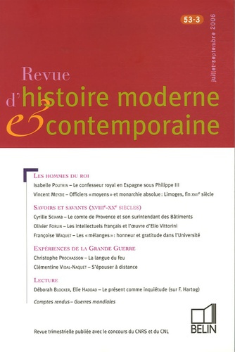 Emprunter Revue d'histoire moderne et contemporaine/533/Revue d'histoire moderne et contemporaine Tome 533 livre