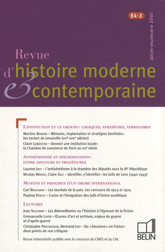 Emprunter RHMC 54-3 - JUILLET-SEPTEMBRE 2007 livre