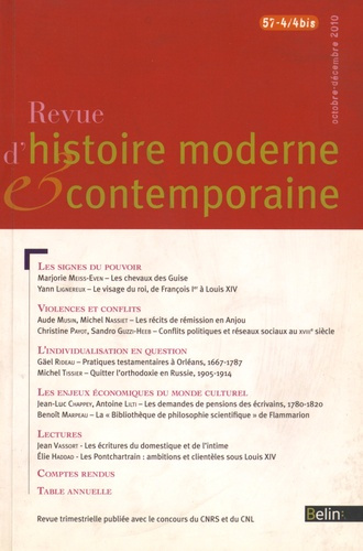 Emprunter Revue d'histoire moderne et contemporaine Tome 57 N° 4/4 bis, octobre-décembre 2010 livre