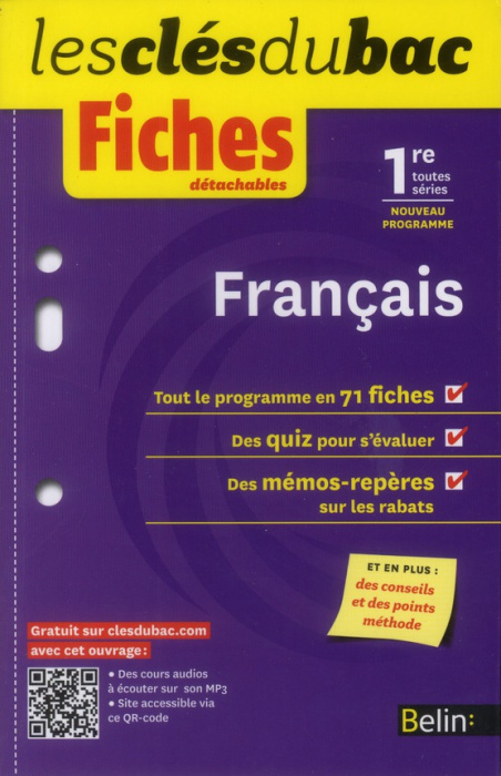 Emprunter Français 1e toutes séries. Fiches détachables livre