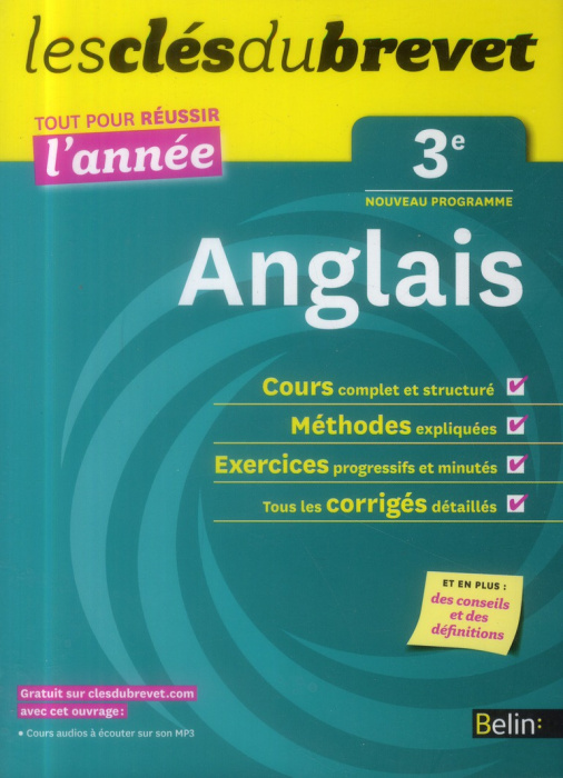 Emprunter Clés du Brevet -Anglais 3e - Réussir l'année livre