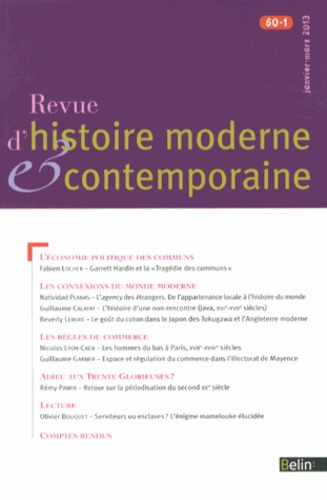 Emprunter Revue d'histoire moderne et contemporaine Tome 60 N° 1, Janvier-mars 2013 livre