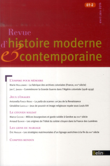 Emprunter Revue d'histoire moderne et contemporaine/6122014/Revue d'histoire moderne et contemporaine Tome 612 livre