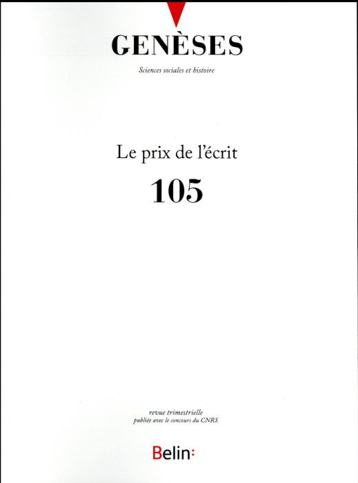 Emprunter Genèses N° 105 : Le prix de l'écrit livre