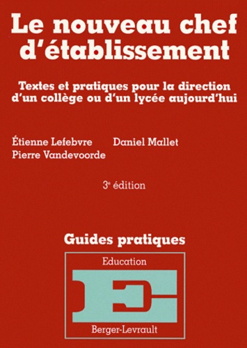 Emprunter NOUVEAU CHEF D'ETABLISSEMENT 3EME EDITION livre
