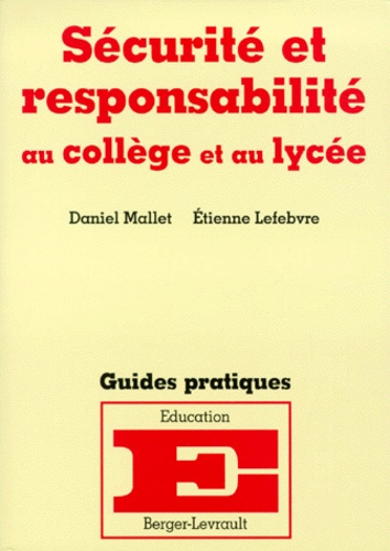 Emprunter SECURITE ET RESPONSABILITE AU COLLEGE ET AU LYCEE livre