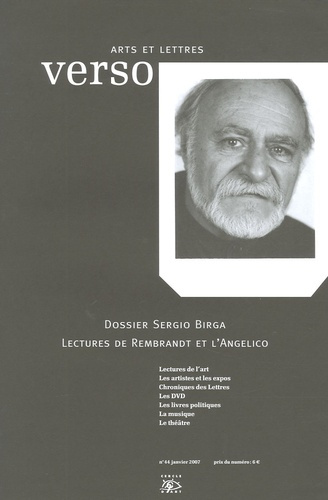 Emprunter Verso Arts et Lettres N° 44, janvier 2007 : Dossier Sergio Birga livre