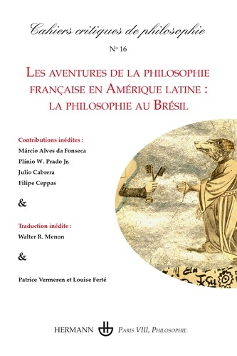 Emprunter Cahiers critiques de philosophie n°16. Les aventures de la philosophie française en Amérique latine livre