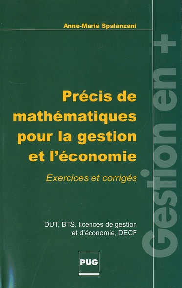 Emprunter PRECIS DE MATHEMATIQUES POUR LA GESTION ET L'ECONOMIE NLE ED livre