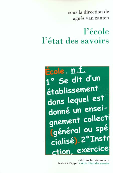 Emprunter L'école, l'état des savoirs livre