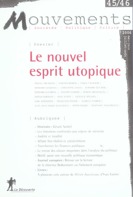 Emprunter Mouvements N° 45-46, Mai-juin-juillet-août 2006 : Le nouvel esprit utopique livre