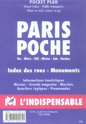 Emprunter C14 POCKET PLAN PARIS POCHE livre