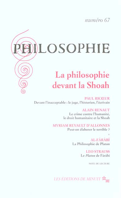 Emprunter Philosophie N° 67 Septembre 2000 : La philosophie devant la Shoah livre