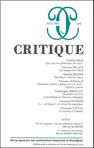 Emprunter Critique N° 684 Mai 2004 livre