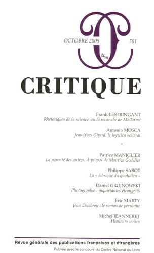 Emprunter Critique N° 701, octobre 2005 livre