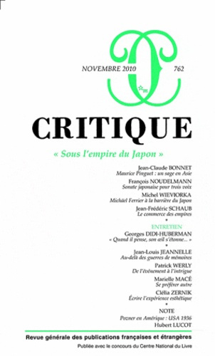 Emprunter Critique N° 762, Novembre 2010 : Sous l'empire du Japon livre