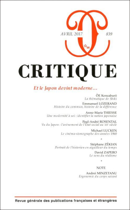 Emprunter Critique N° 839, avril 2017 : Et le Japon devint moderne... livre