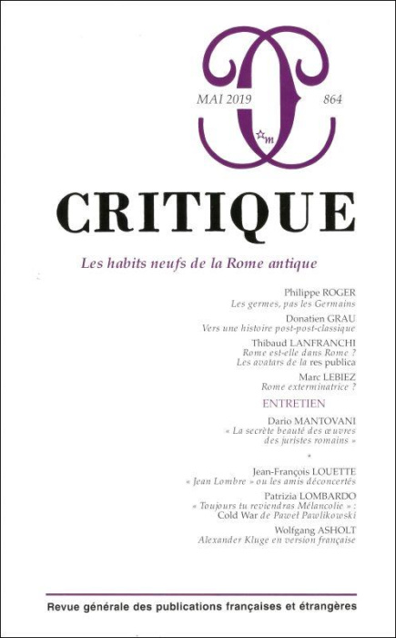 Emprunter Critique N° 864 livre