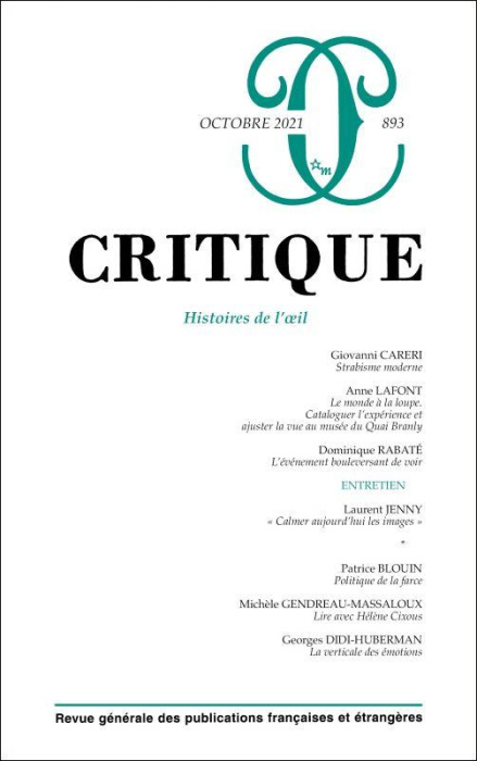 Emprunter Critique N° 893, octobre 2021 : Histoires de l'oeil livre