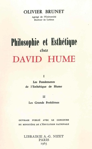 Emprunter Philosophie et esthétique chez David Hume. I. Les fondements de l'Esthétique de Hume. II. Les Grands livre