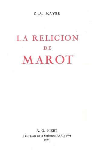 Emprunter La Religion de Marot livre