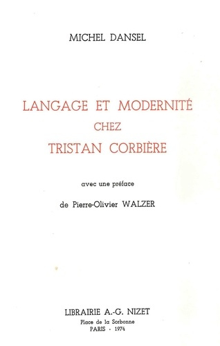 Emprunter Langage et modernité chez Tristan Corbière livre