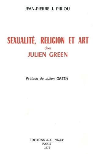 Emprunter Sexualité, religion et art chez Julien Green livre