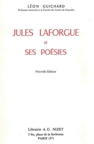 Emprunter Jules Laforgue et ses poésies livre