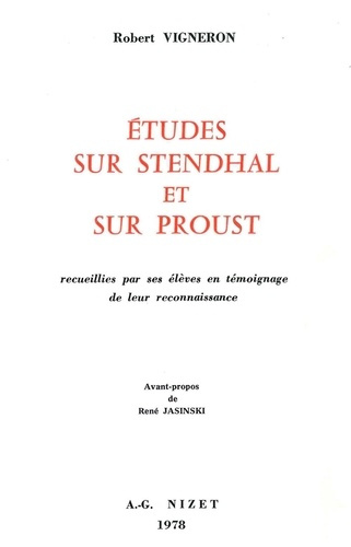 Emprunter Études sur Stendhal et sur Proust. recueillies par ses élèves en témoignage de leur reconnaissance livre