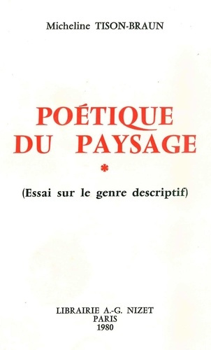 Emprunter Poétique du paysage. Essai sur le genre descriptif livre