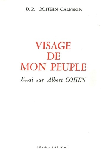 Emprunter Visage de mon peuple. Essai sur Albert Cohen livre