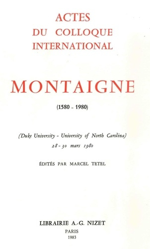 Emprunter Montaigne (1580-1980). Actes du Colloque International (Duke University - University of North Caroli livre
