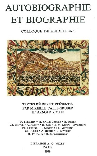 Emprunter Autobiographie et biographie. Colloque de Heidelberg livre