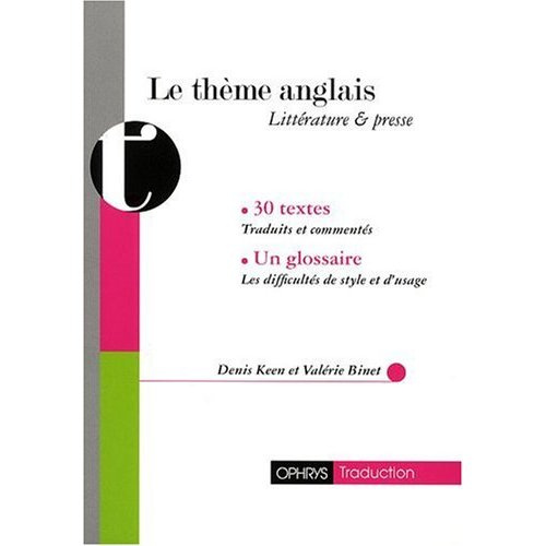 Emprunter Le thème anglais. Littérature & presse livre