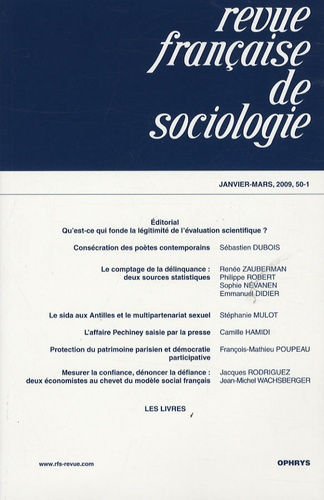 Emprunter Revue française de sociologie N° 50-1, Janvier-Mars 2009 : Qu'est-ce qui fonde la légitimité de l'év livre