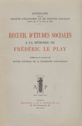 Emprunter Recueil d'études sociales publié à la mémoire de Frédéric Le Play livre